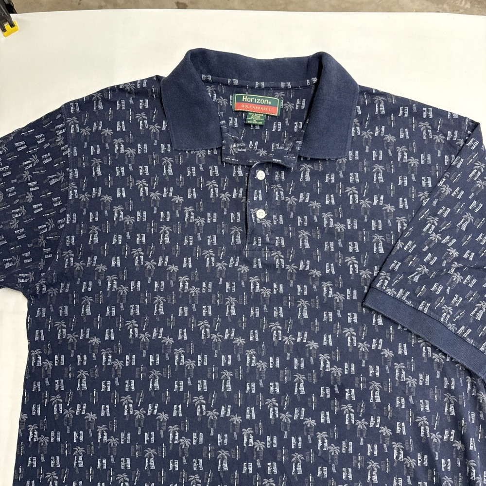 Horizon Golf Apparel Men's Short Sleeve Casual Formal Polo Shirt Size XL Blue